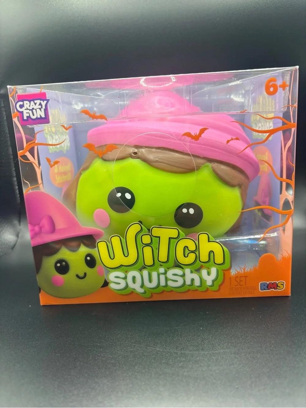Witch Squishy Toy – Pink Hat & Lime Green Body